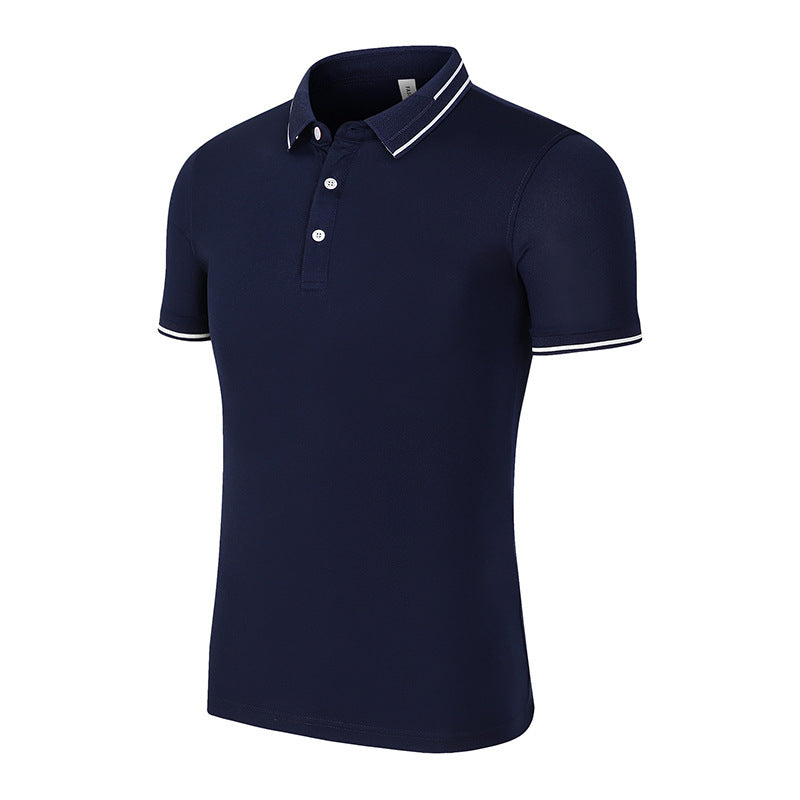 Natural Silk Lapel Polo Shirt Short Sleeve
