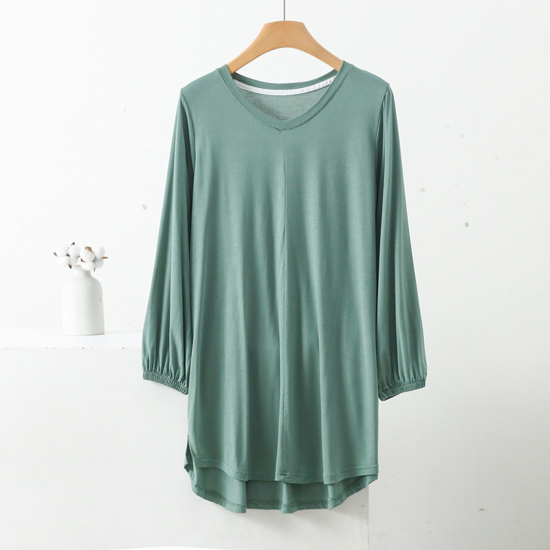 Modal Thin Plus Size Loose Long Sleeve Pajamas