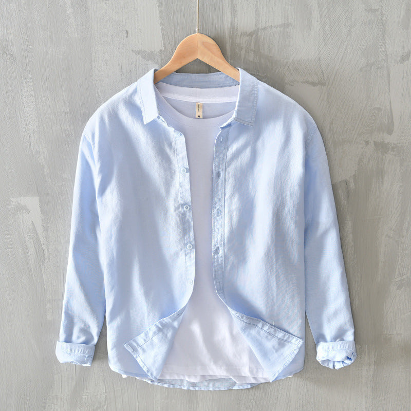 Men's Thin Cotton And Linen Casual Long-sleeved Shirt