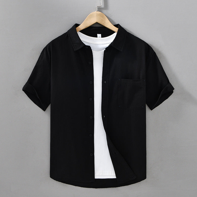 Summer Men's Casual Short-sleeved Cotton Shirt
