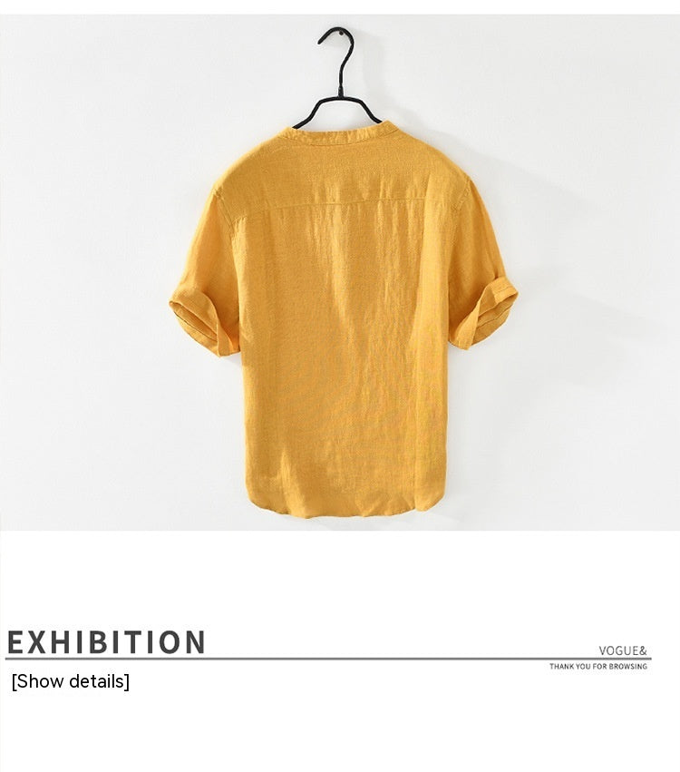 Linen Shirt Summer Half Sleeves Cotton Linen Shirt
