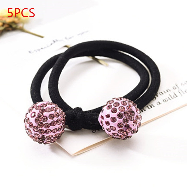 Rhinestone Ball Hair Ring Hair Accessories Sweet Hair Elastic Band