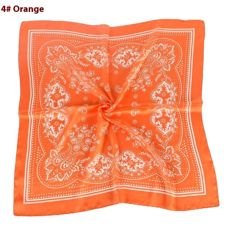 Vintage Paisley Flower Satin Plain Scarf