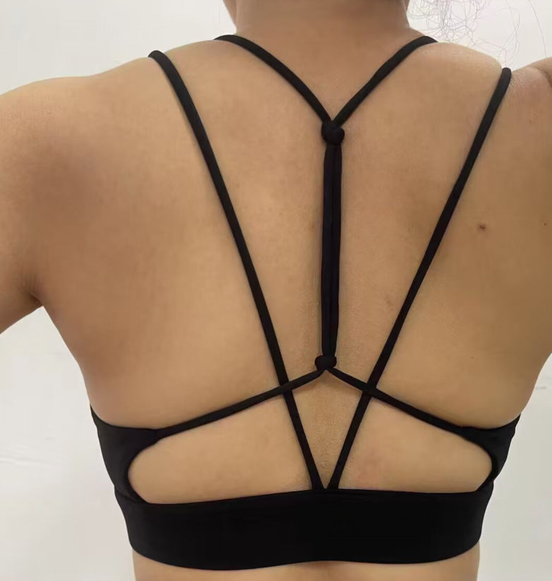 Geometric Line Shoulder Strap Beauty Back Sports Underwear