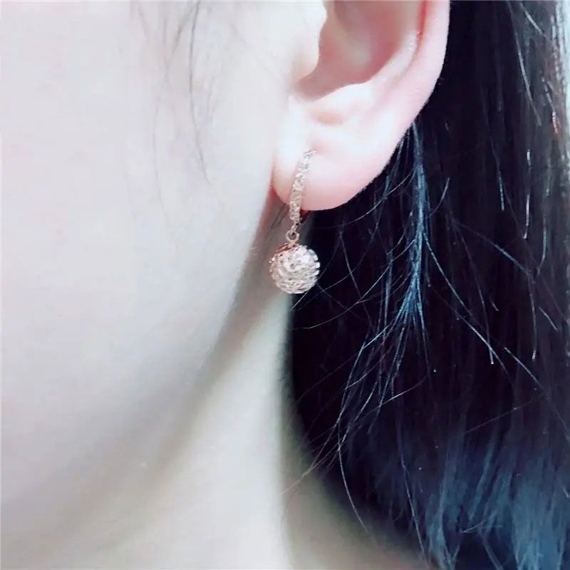 Purple Gold Colo Hollow Ball Earrings