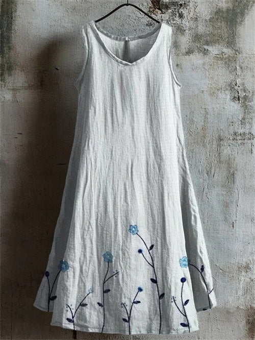 Women's Sleeveless Round Neck 3D Printed Dress