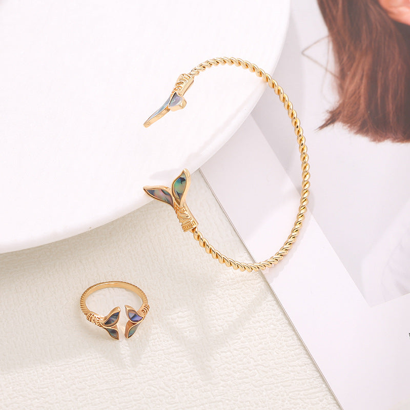 European And American Water Drop Ring Earrings Bangle Jewelry Suit