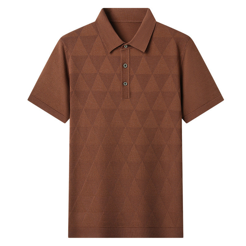 Short Sleeve T-shirt Men's Thin Ice Silk Quick-drying Knitted Short Sleeve