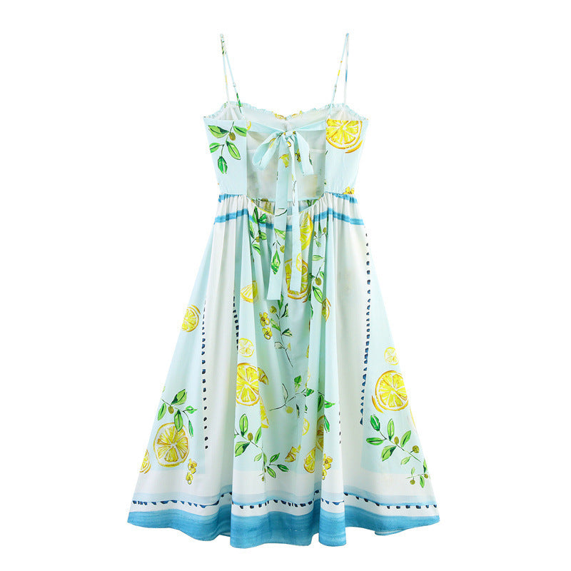 Women's Clothing Lemon Printing Dress