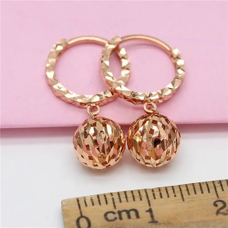 Purple Gold Colo Hollow Ball Earrings