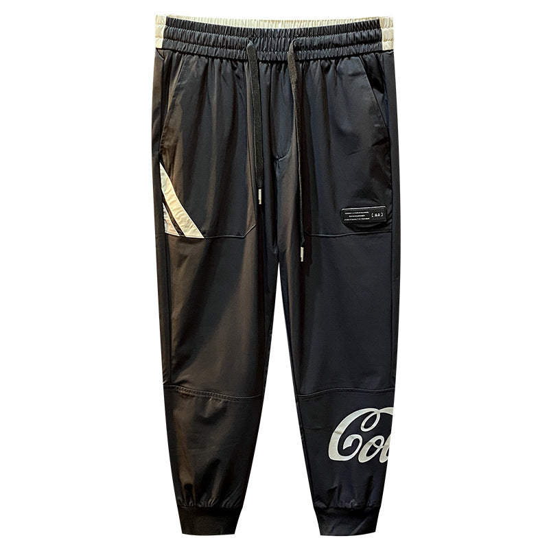 Ultra-thin Ice Silk Ankle Banded Pants Cropped Men