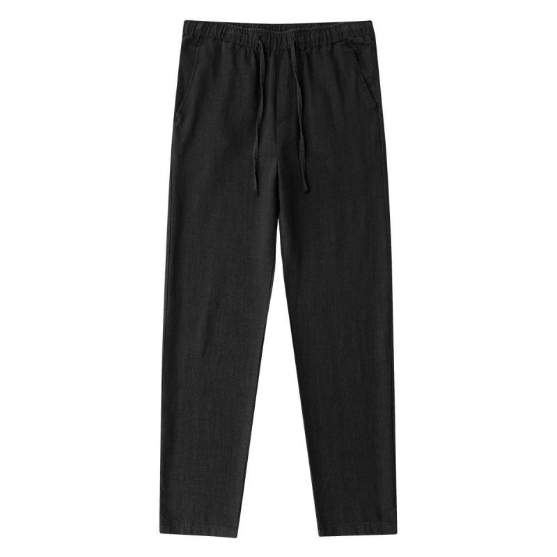 Men's Loose Casual Drawstring Straight-leg Trousers