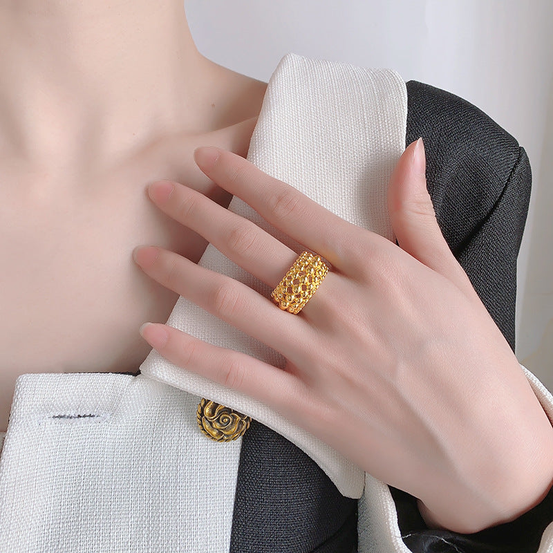 Fashion Personality Multi-layer Irregular Ball Ring