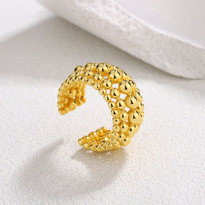 Fashion Personality Multi-layer Irregular Ball Ring