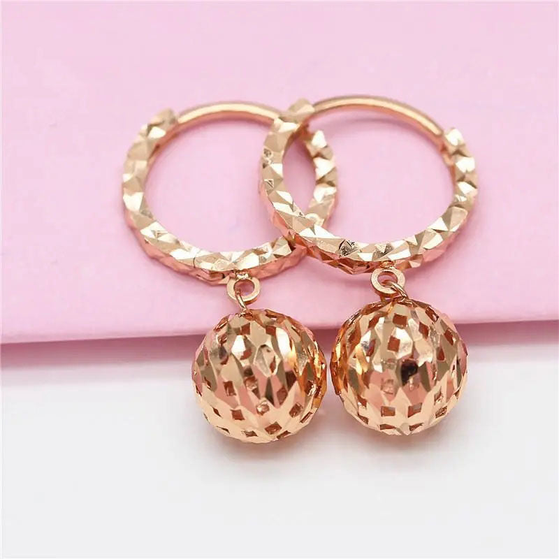 Purple Gold Colo Hollow Ball Earrings