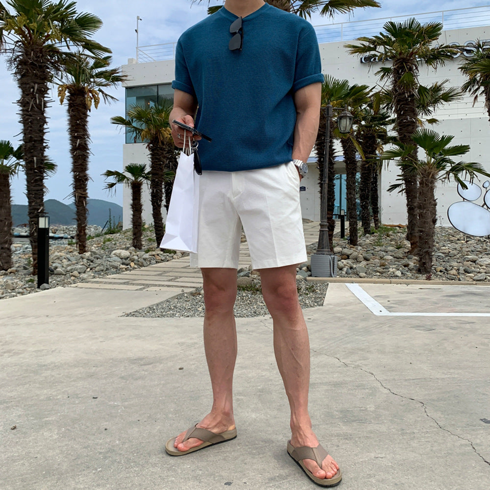 Men's Loose Straight Shorts Simple Solid Color Casual Shorts