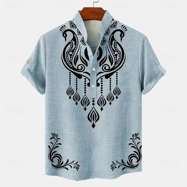 Men's Fashion Personalized Button Linen Leisure Shirt
