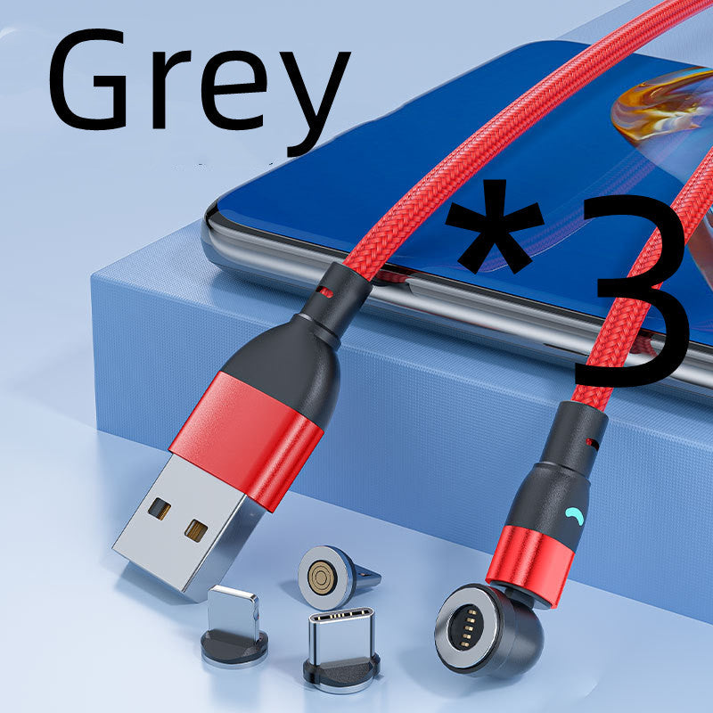3A Fast Charging Mobile Phone Black Technology Magnetic Data Cable Three-in-one