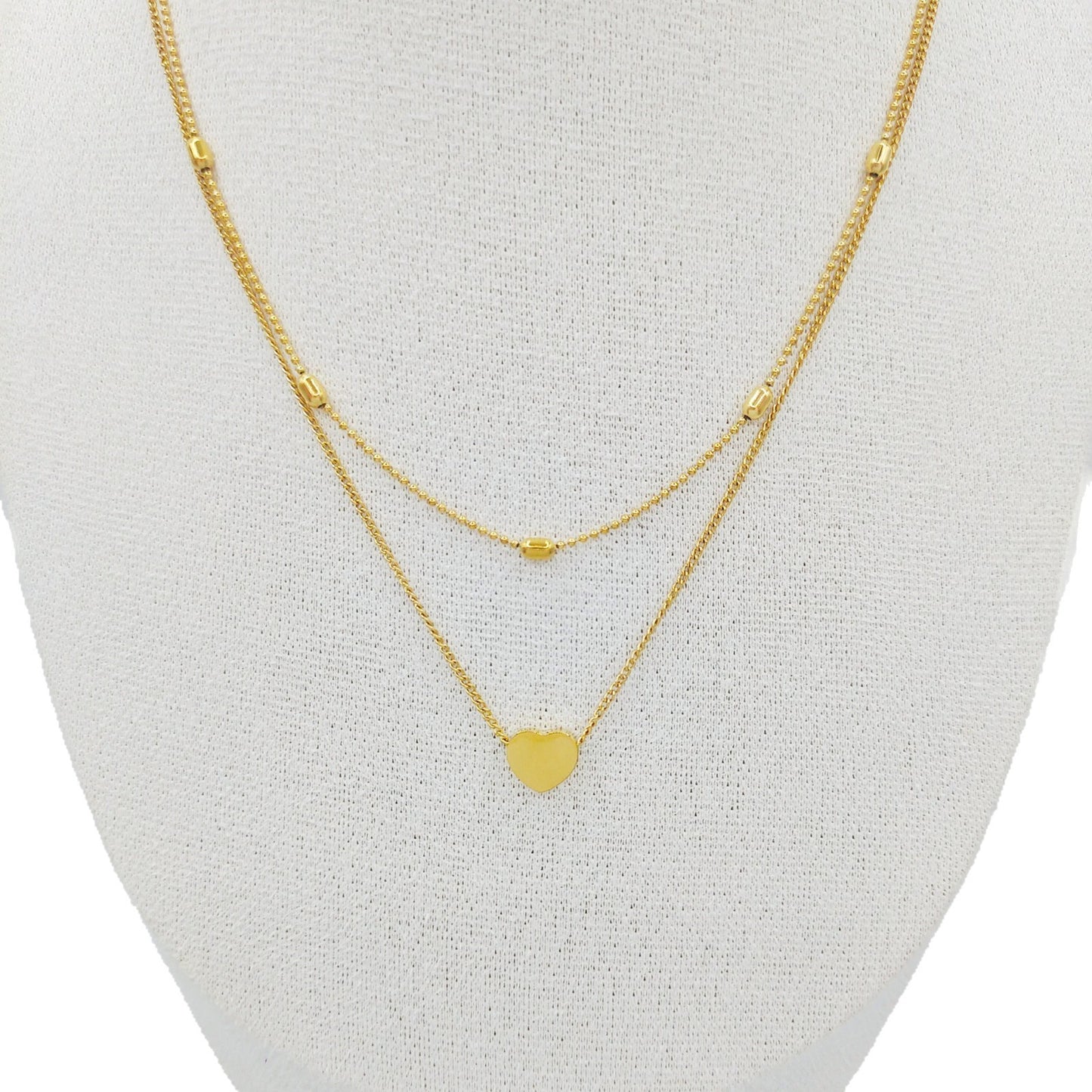 Heart-shaped Stainless Steel Double-layer Necklace