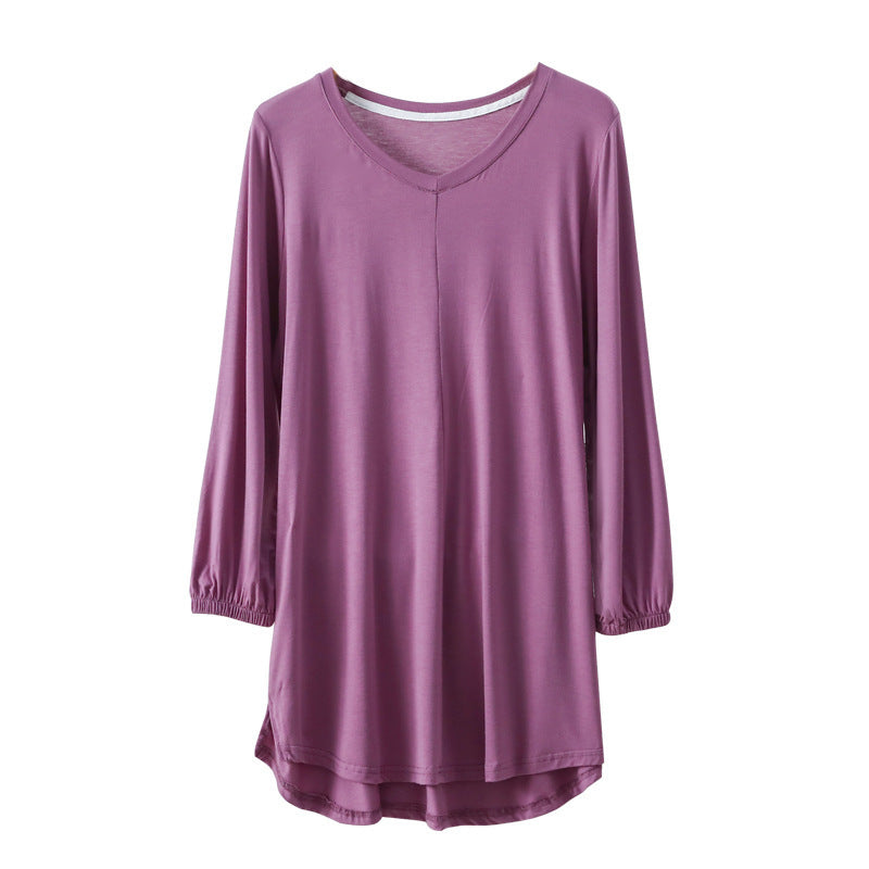 Modal Thin Plus Size Loose Long Sleeve Pajamas