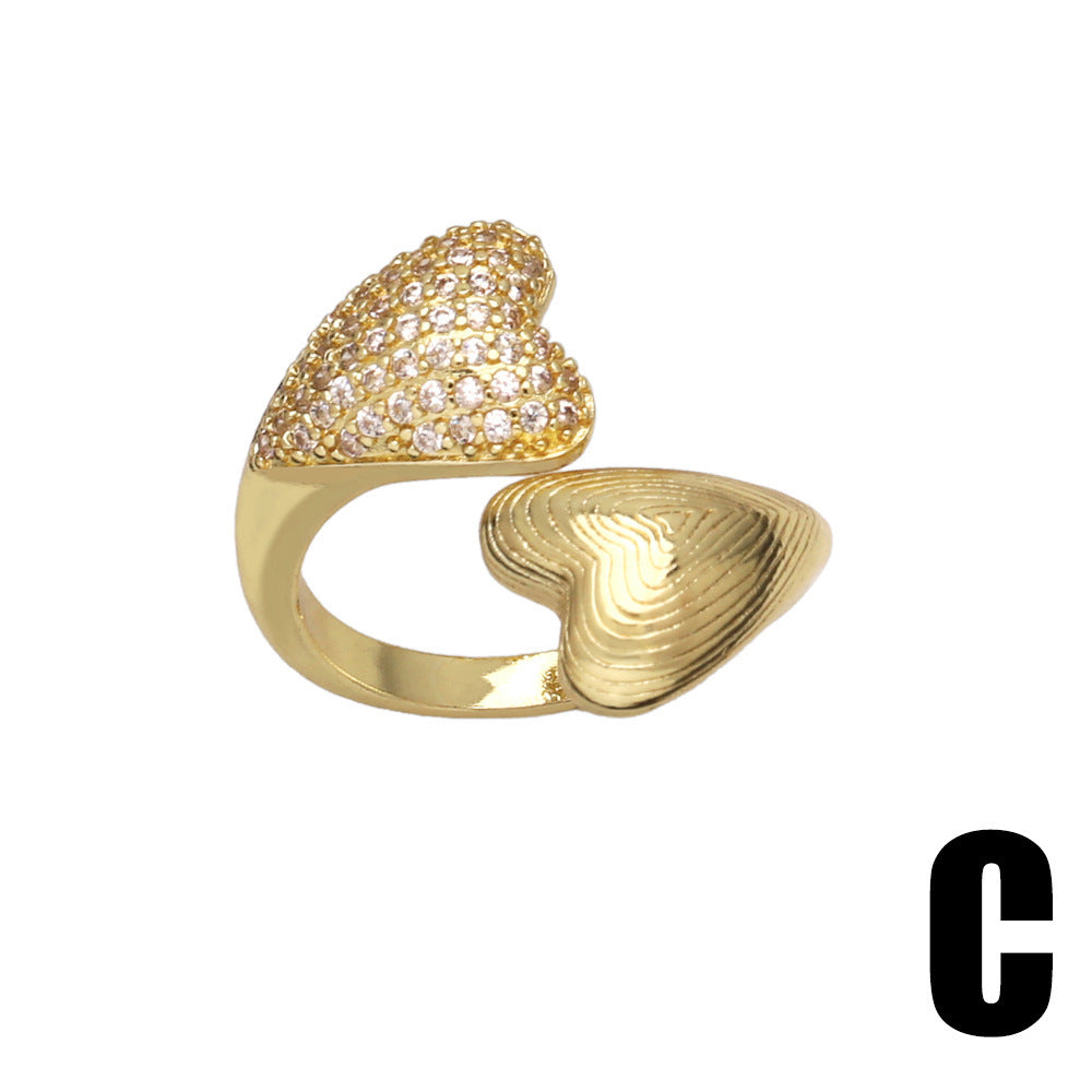 Selling Love Zircon Ring Women's Gold Plated