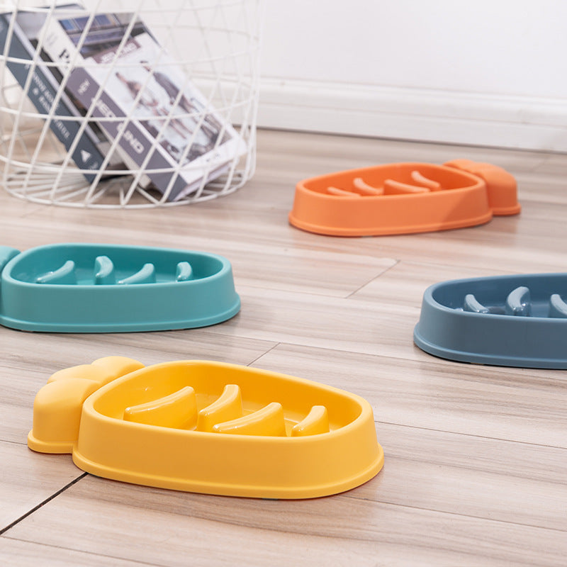 Pet Carrot Type Anti-choke Slow Food Bowl