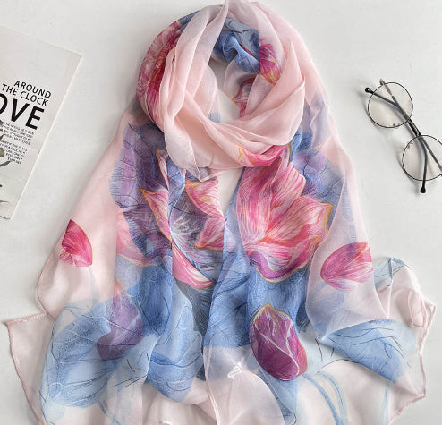 Summer Sunscreen Scarf Beach Scarf Wholesale Long Women's Soft Plum Blossom Ladies Decoration Thin Scarf Scarf