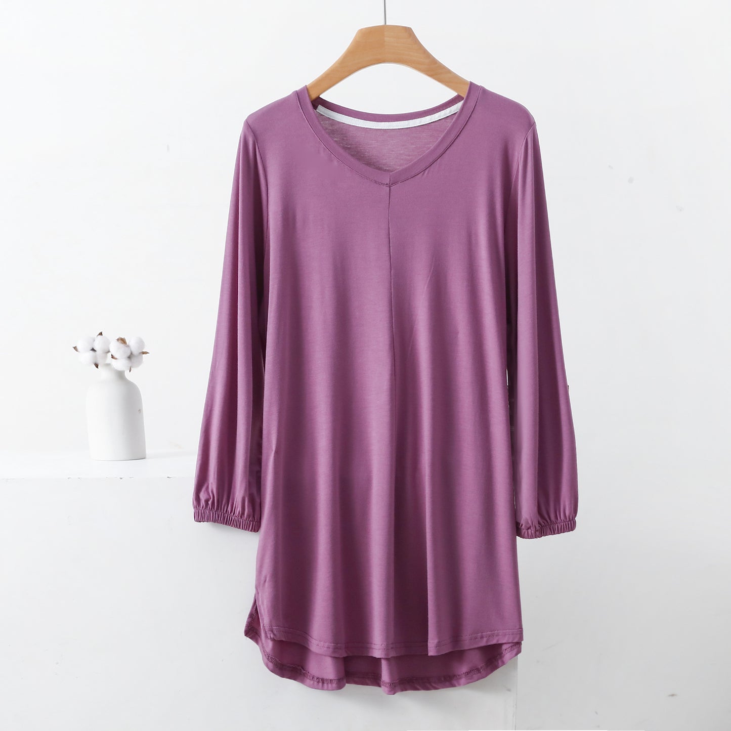 Modal Thin Plus Size Loose Long Sleeve Pajamas
