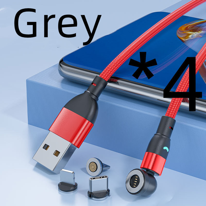 3A Fast Charging Mobile Phone Black Technology Magnetic Data Cable Three-in-one