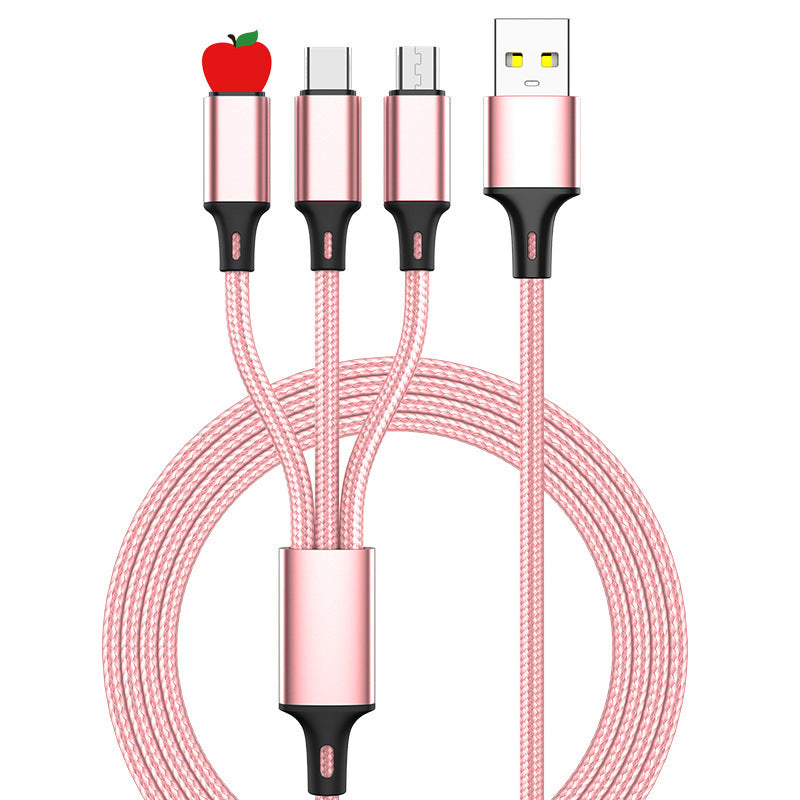 Lengthened 2 3 M Fast Charging Three-in-one Multi-head Charging Cable
