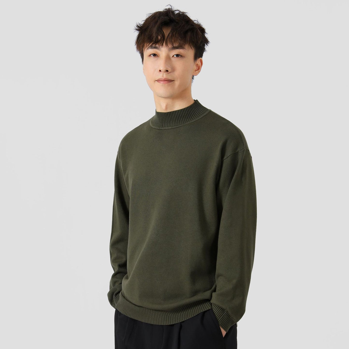 Solid Color Loose Inner Wear Leisure Warm Bottoming Long-sleeved Sweater