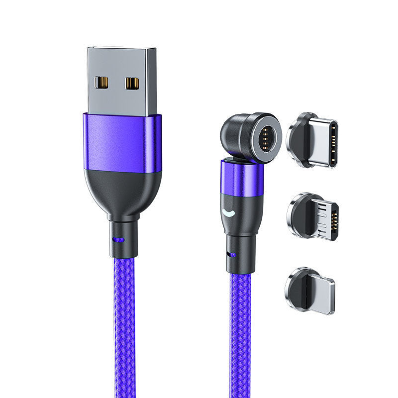 3A Fast Charging Mobile Phone Black Technology Magnetic Data Cable Three-in-one