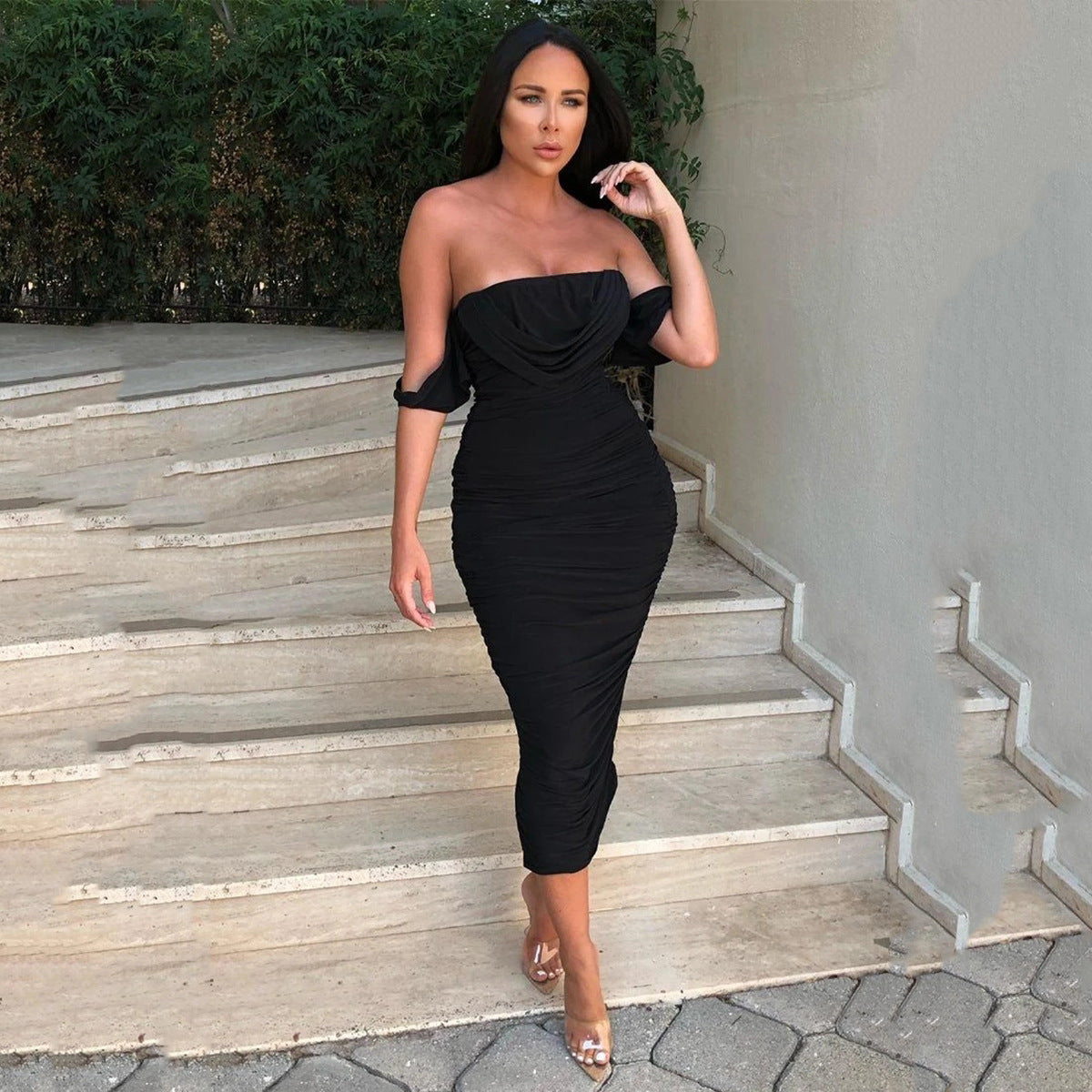 Off-shoulder Dress Women's Clothing