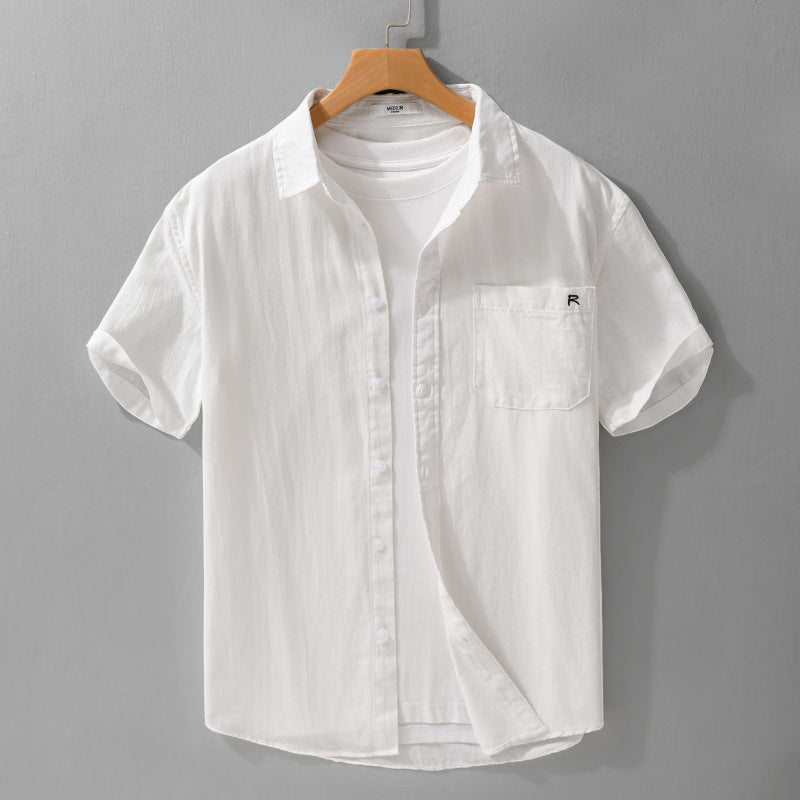 Summer Menswear Simple All-matching Short-sleeved Shirt