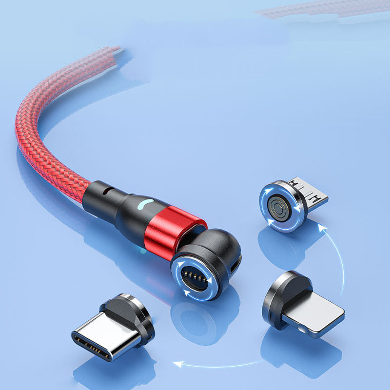 3A Fast Charging Mobile Phone Black Technology Magnetic Data Cable Three-in-one