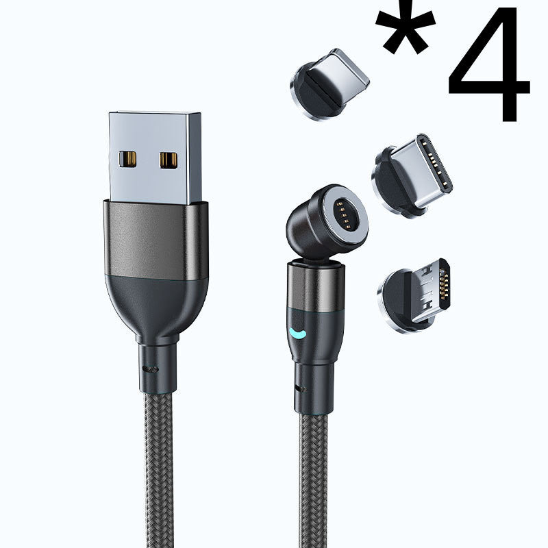 3A Fast Charging Mobile Phone Black Technology Magnetic Data Cable Three-in-one