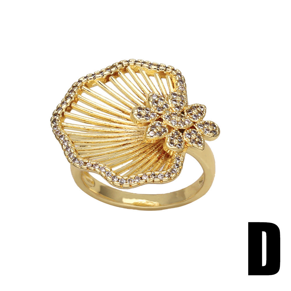 Selling Love Zircon Ring Women's Gold Plated