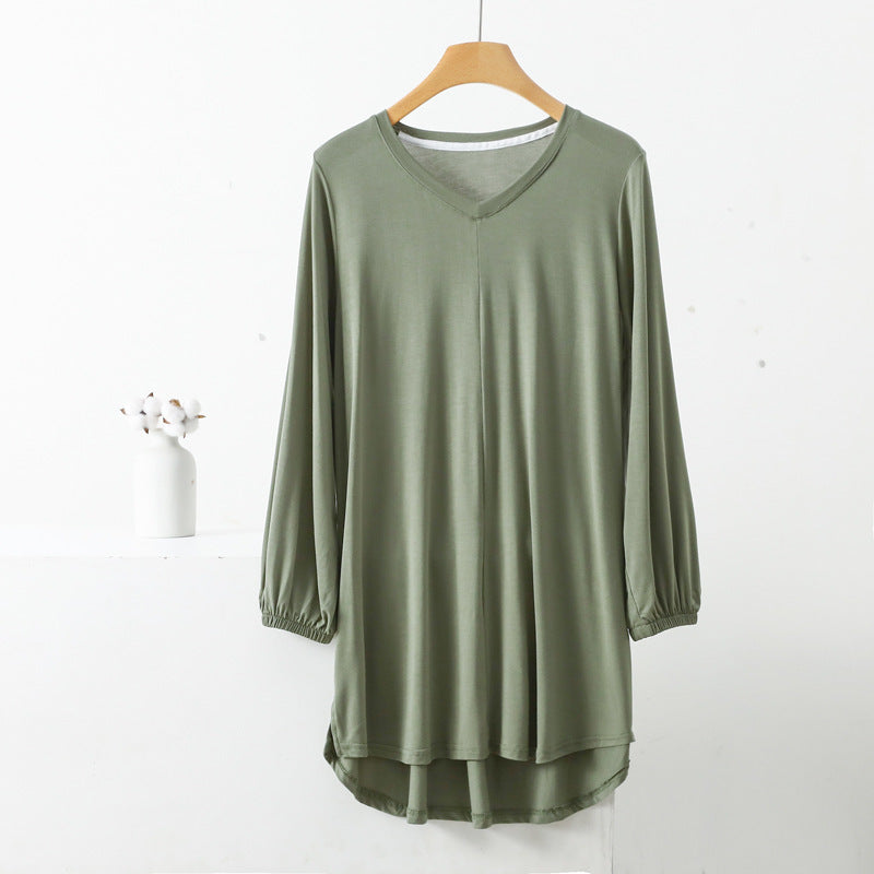Modal Thin Plus Size Loose Long Sleeve Pajamas
