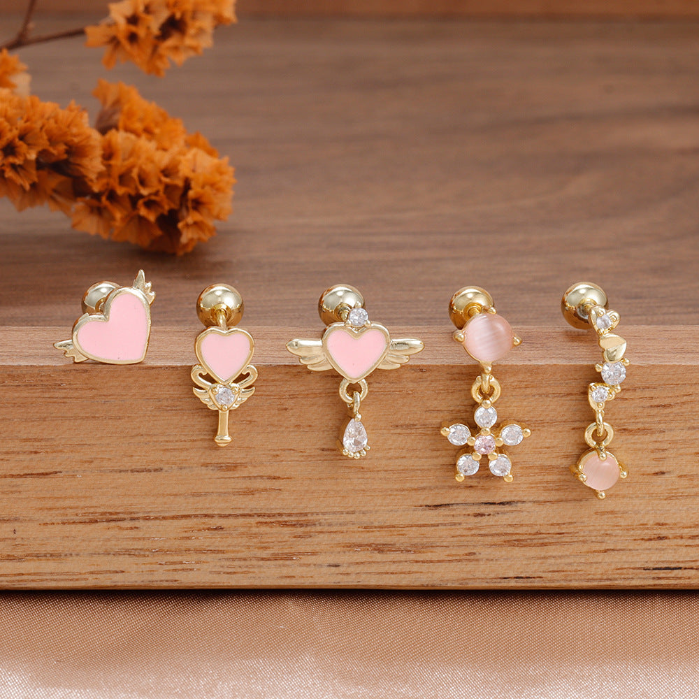 Sweet Cute Cute Girl Love Heart Stud Earrings