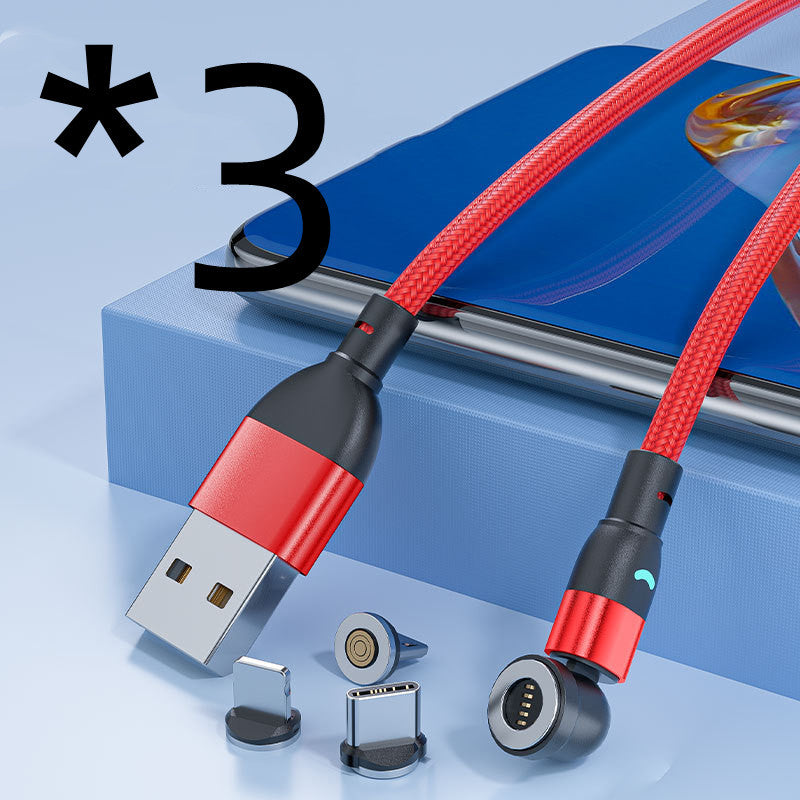 3A Fast Charging Mobile Phone Black Technology Magnetic Data Cable Three-in-one