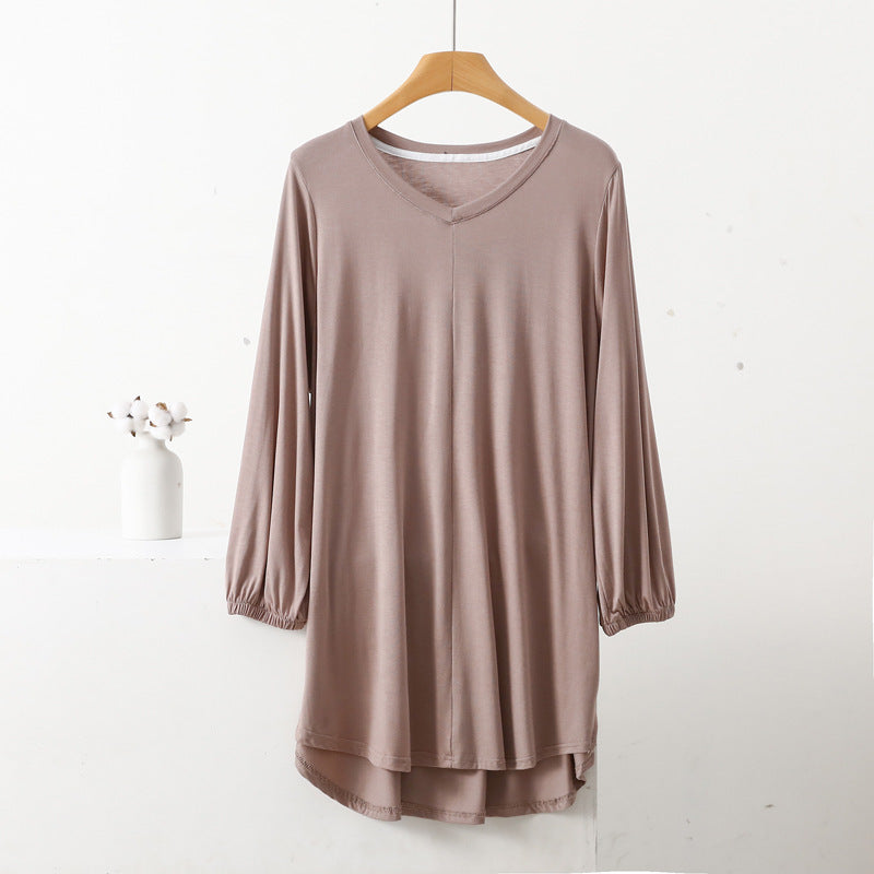 Modal Thin Plus Size Loose Long Sleeve Pajamas