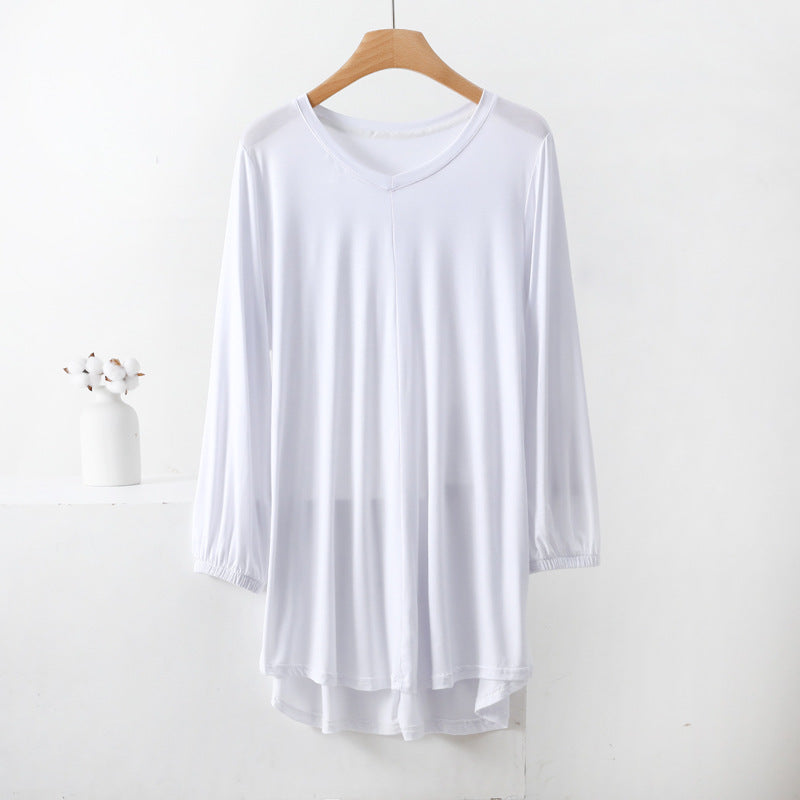 Modal Thin Plus Size Loose Long Sleeve Pajamas