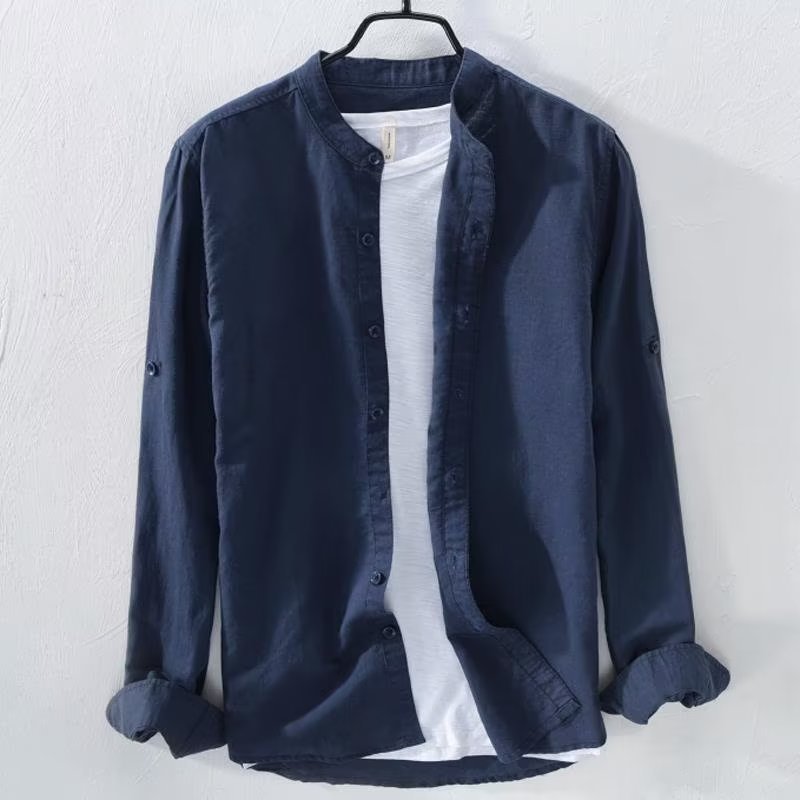 Loose Breathable Casual Long Sleeve Cotton Linen Shirt