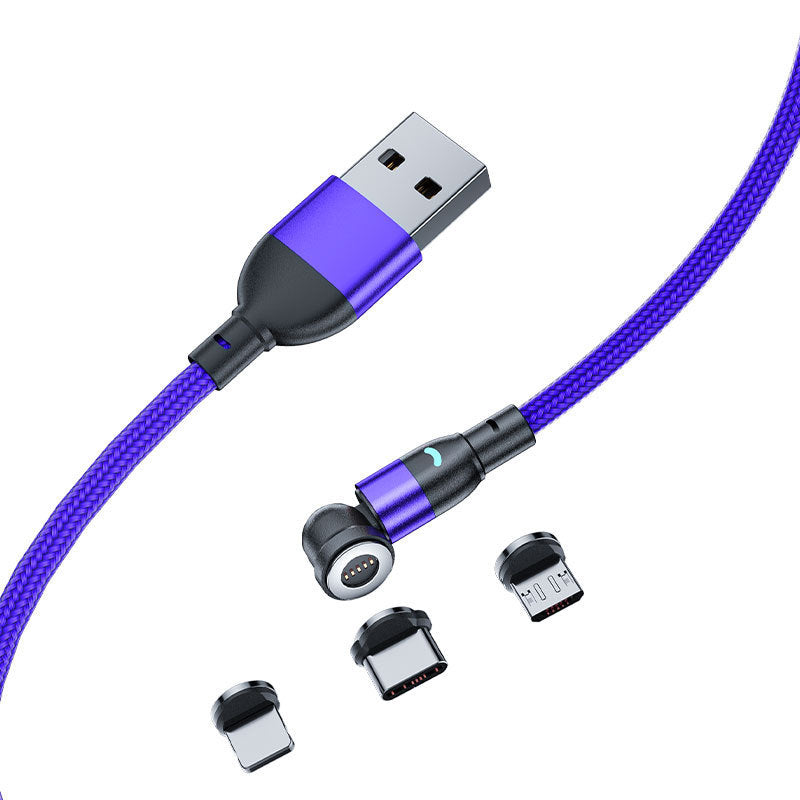 3A Fast Charging Mobile Phone Black Technology Magnetic Data Cable Three-in-one