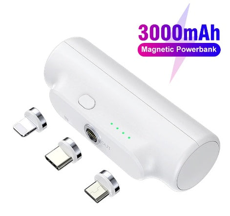 Magnetic Power Bank 3000 MAh Is Suitable For Mobile Power Mini Portable 18650 Charging