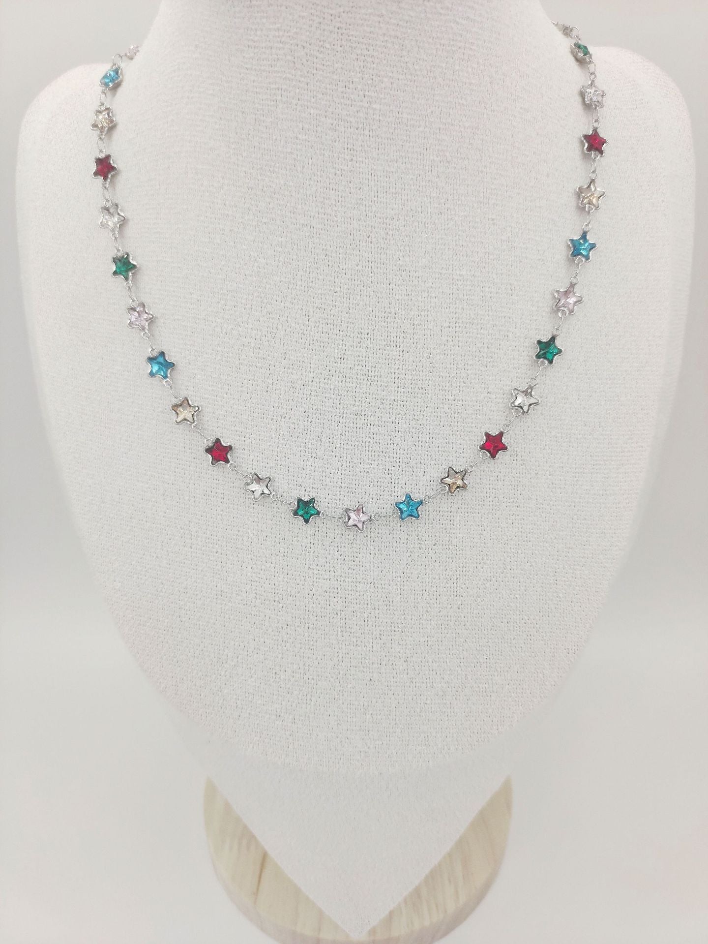 Personalized Color Five-pointed Star Heart-shaped Stainless Steel Chain