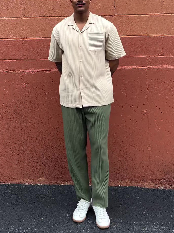 Men's Casual Pleated Pants