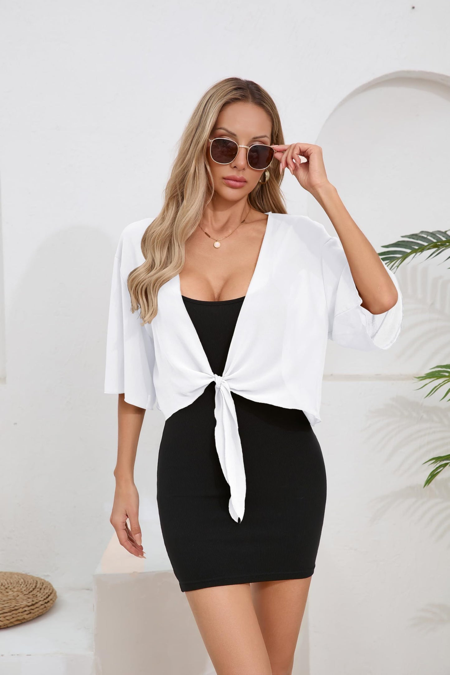 Summer Lightweight Transparent Front Lace Up Top