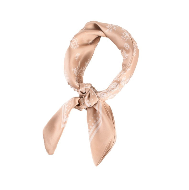 Vintage Paisley Flower Satin Plain Scarf