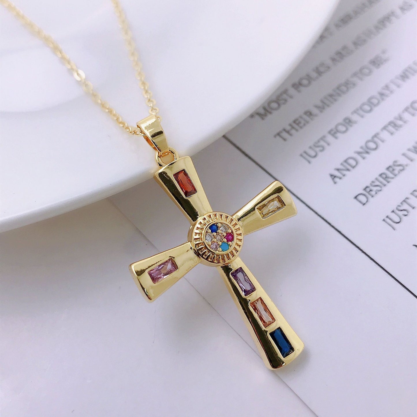Niche Personality Hip Hop Mens Cross Necklace Pendant